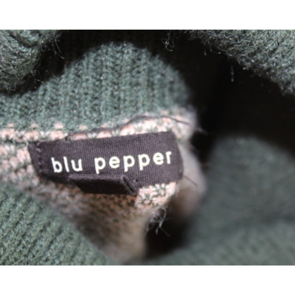 Blu Pepper‎ Oversized Turtleneck Sweater Womens M Color Block Chunky Knit - Picture 3 of 7